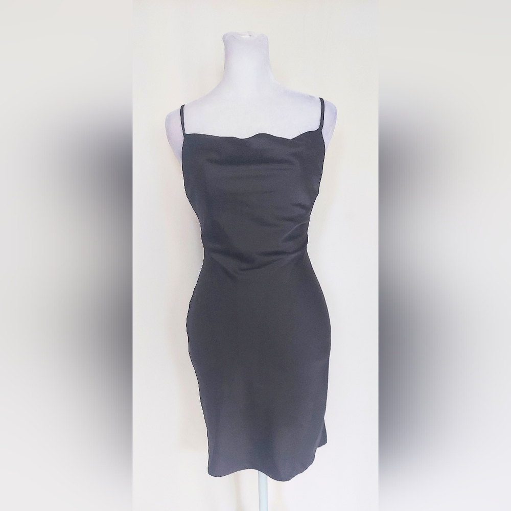 Urban Outfitters Mallory Cowl Slip Mini Dress Black Size XS